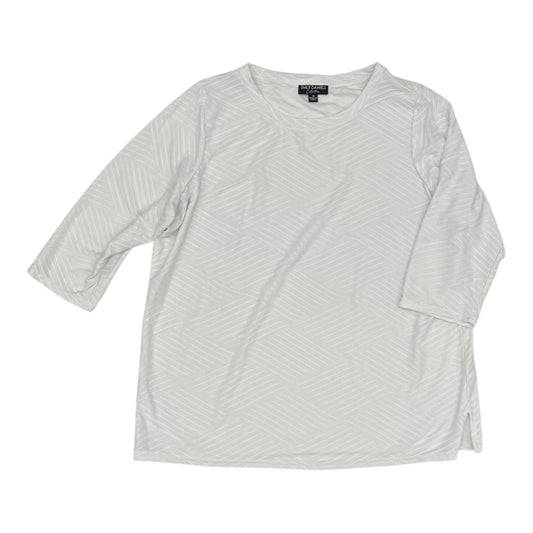 Blouse 3/4 Sleeve By Emily Daniels In White, Size:1X