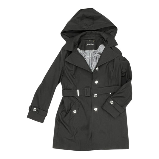 Coat Trench Coat By Calvin Klein In Black, Size:L