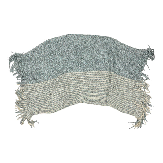 Poncho By Clothes Mentor In Blue & Cream, Size:Osfm
