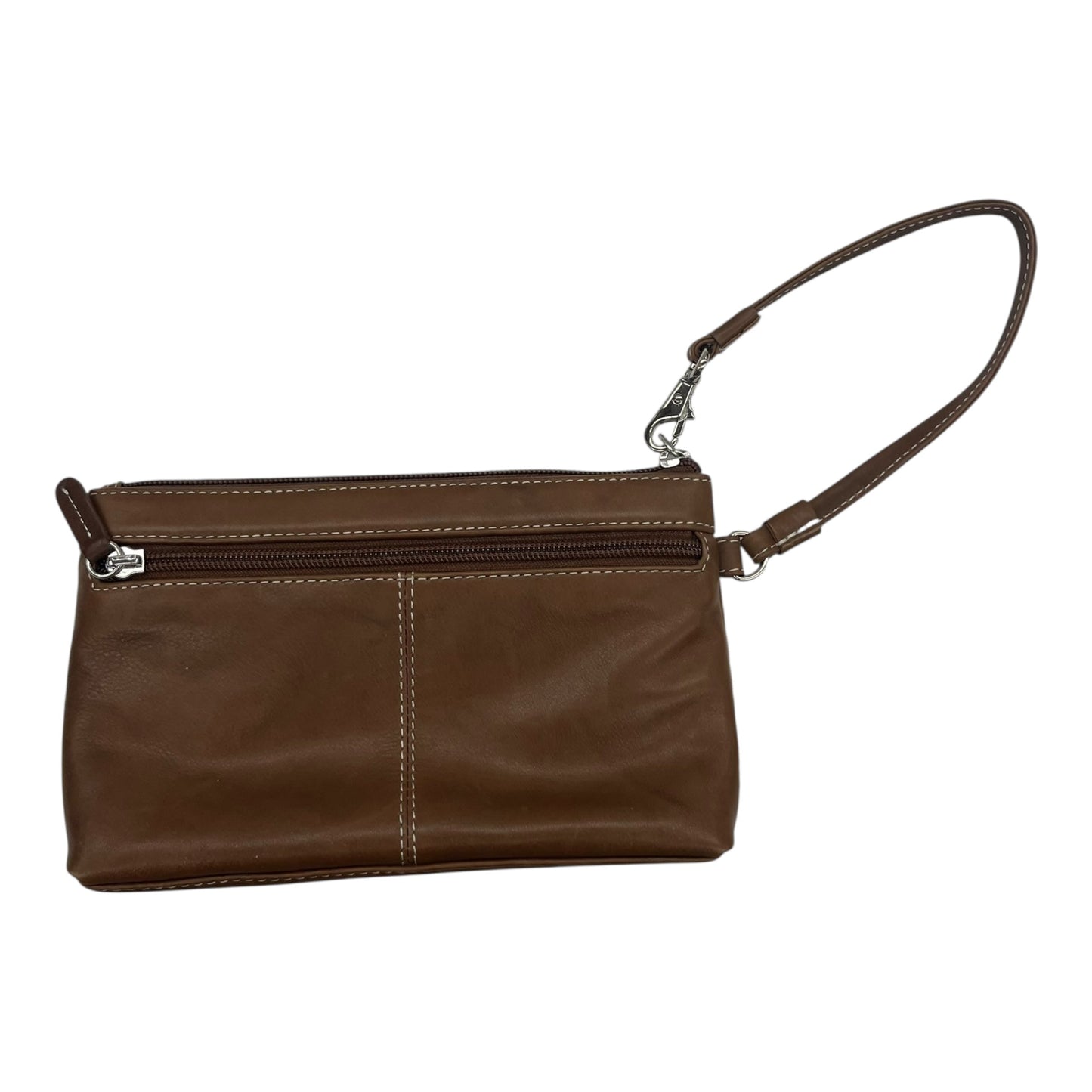 Wristlet Leather By Clothes Mentor In Brown, Size:Medium