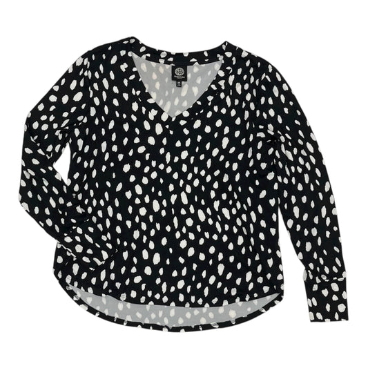 Top 3/4 Sleeve By Bobeau In Black & White, Size:Mp