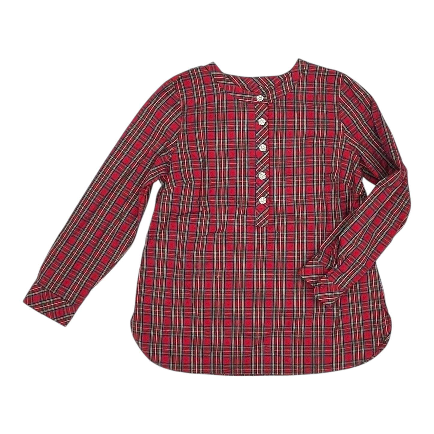 Blouse 3/4 Sleeve By Talbots In Red, Size:L