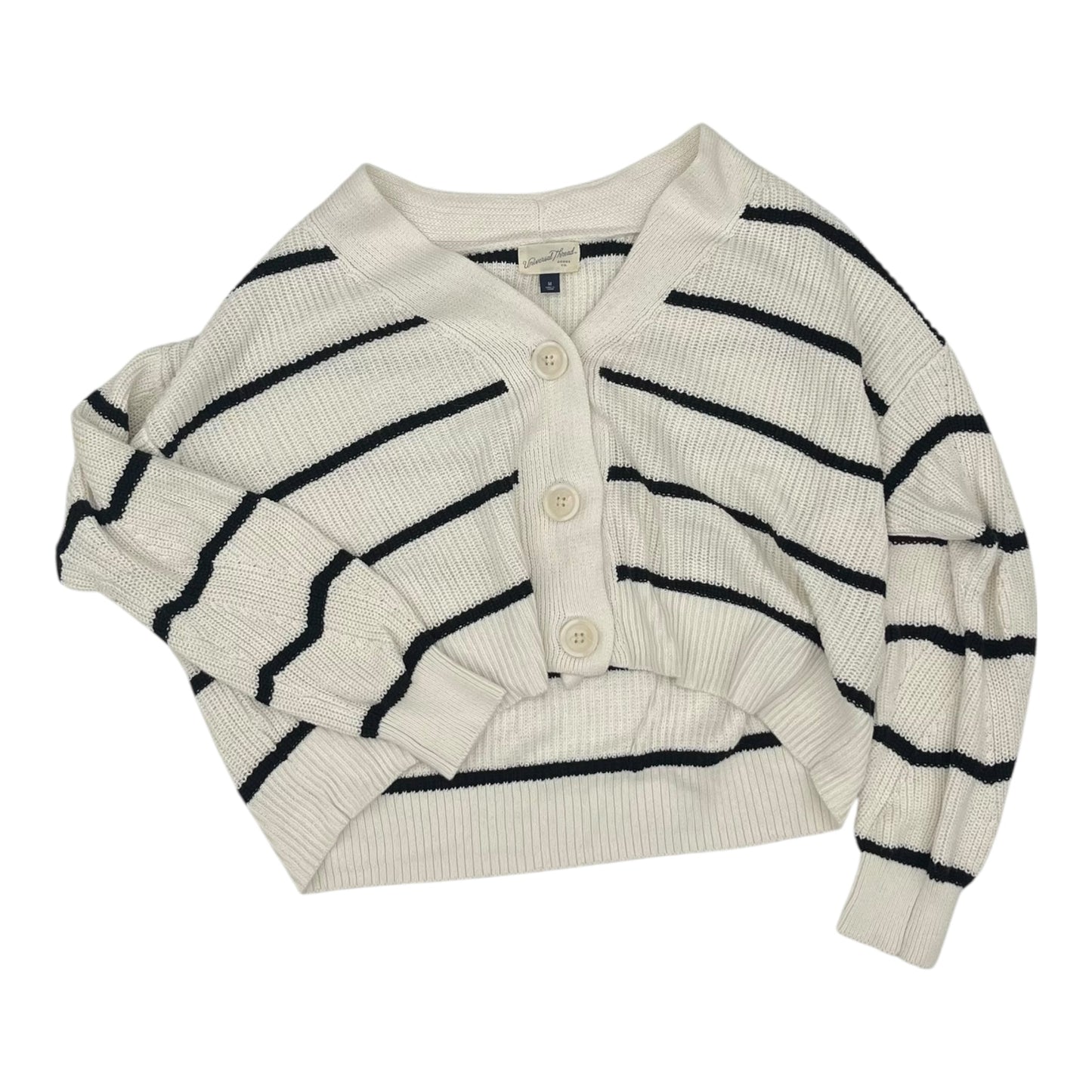Sweater Cardigan By Universal Thread In Black & White, Size:M