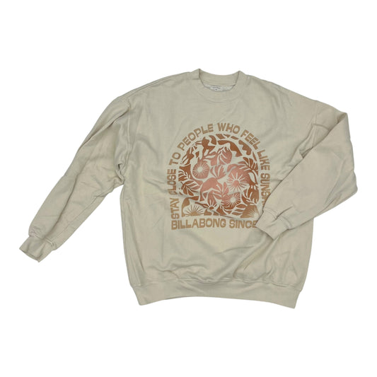 Sweatshirt Crewneck By Billabong In Cream, Size:S