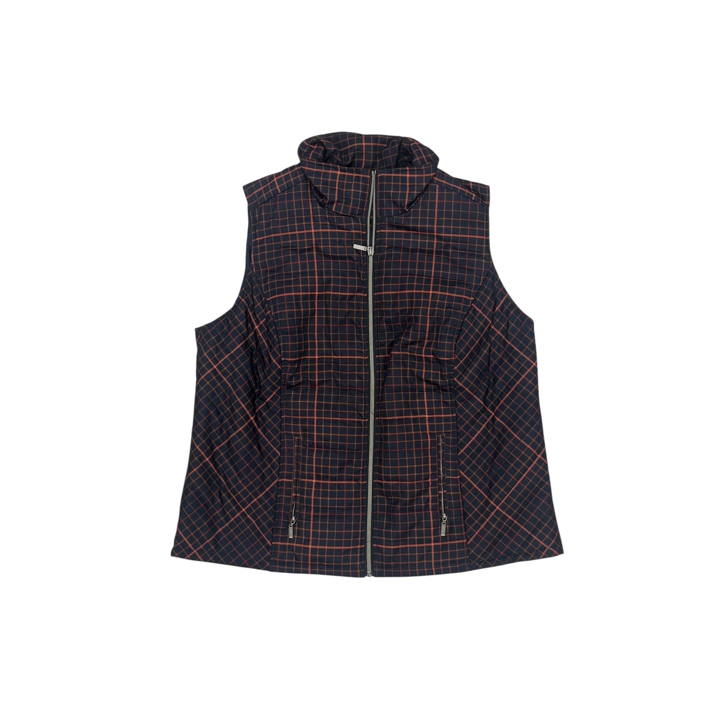 Vest Puffer & Quilted By Cj Banks In Blue & Orange, Size:1X