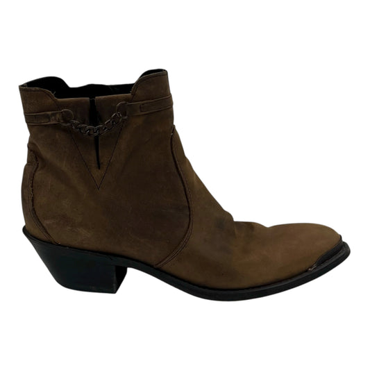 Boots Ankle Heels By Lucky Brand In Brown, Size:9.5