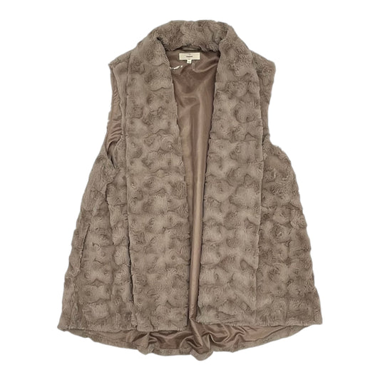Vest Faux Fur & Sherpa By Entro In Brown, Size:1X