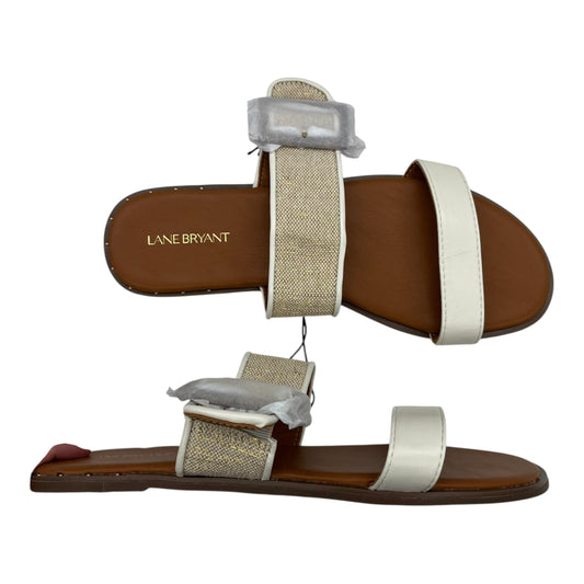 Sandals Flats By Lane Bryant In Cream, Size:11