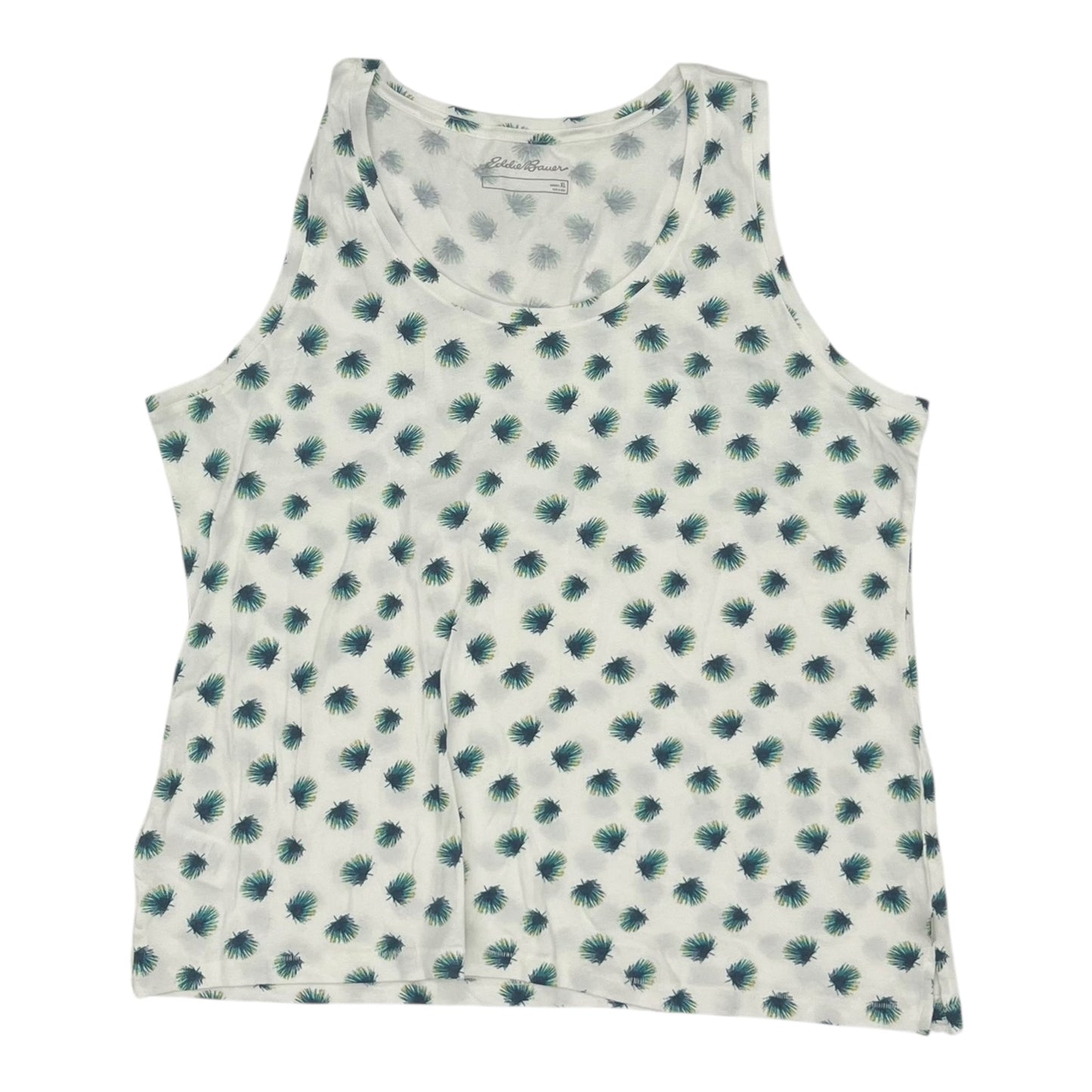 Top ss By Eddie Bauer In Green & White, Size:Xl