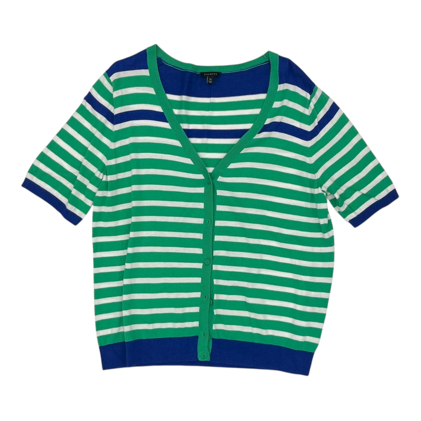 Cardigan By Talbots In Blue & Green, Size:Xl