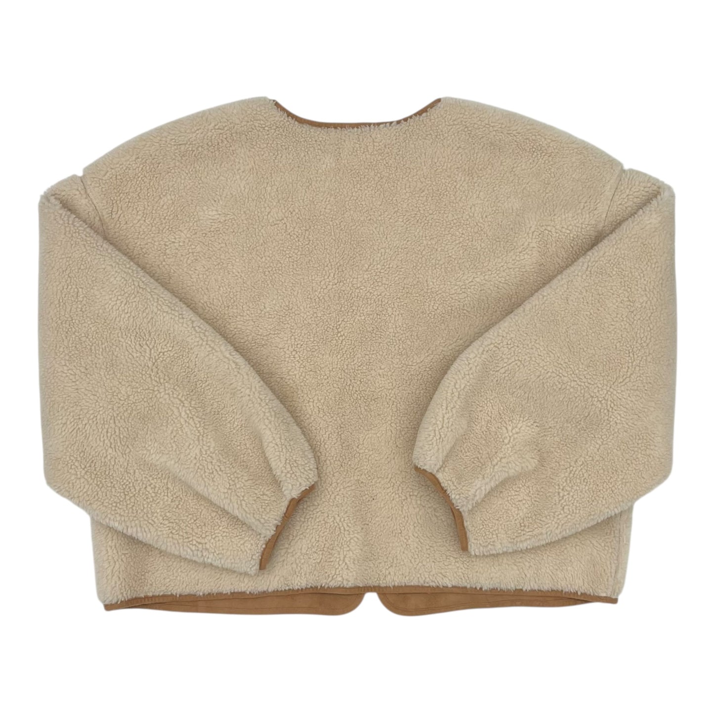 Jacket Faux Fur & Sherpa By Express In Cream, Size:Xl