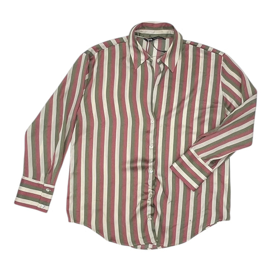 Blouse Ls By Zara In Striped Pattern, Size:S