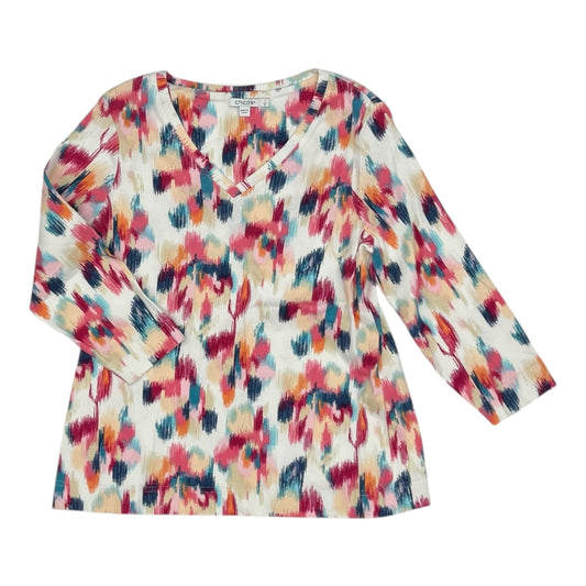 Top 3/4 Sleeve By Chicos In Multi, Size:M