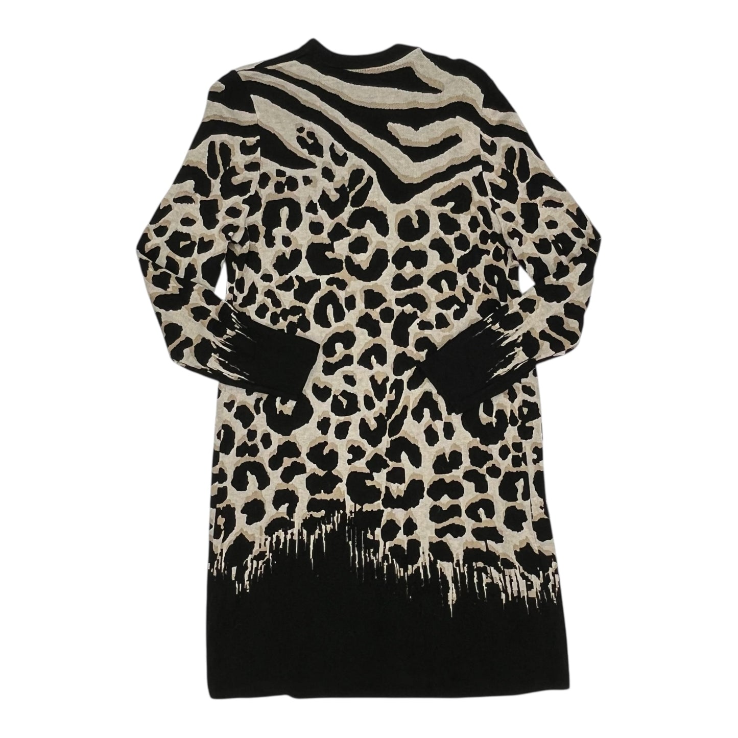 Sweater Cardigan By Chicos In Animal Print, Size:M