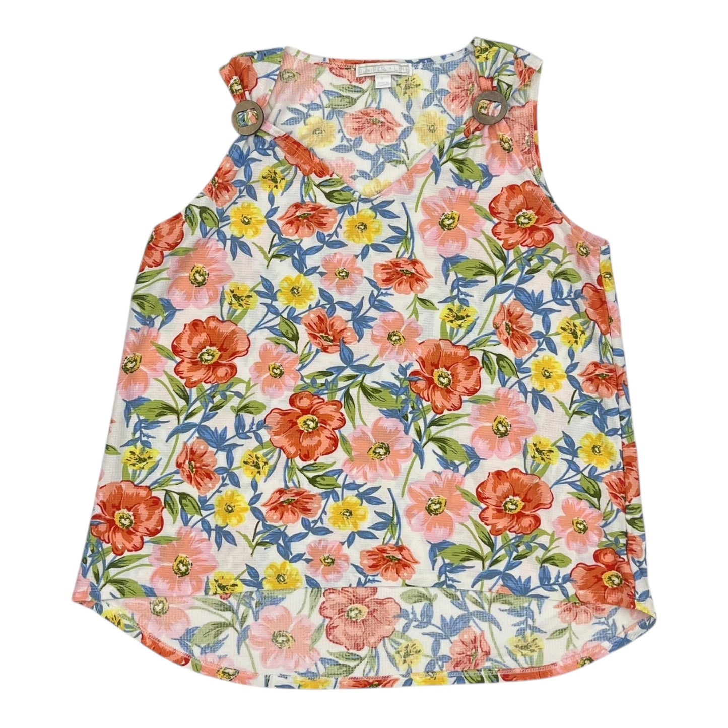 Top Sleeveless By Clothes Mentor In Floral Print, Size:L
