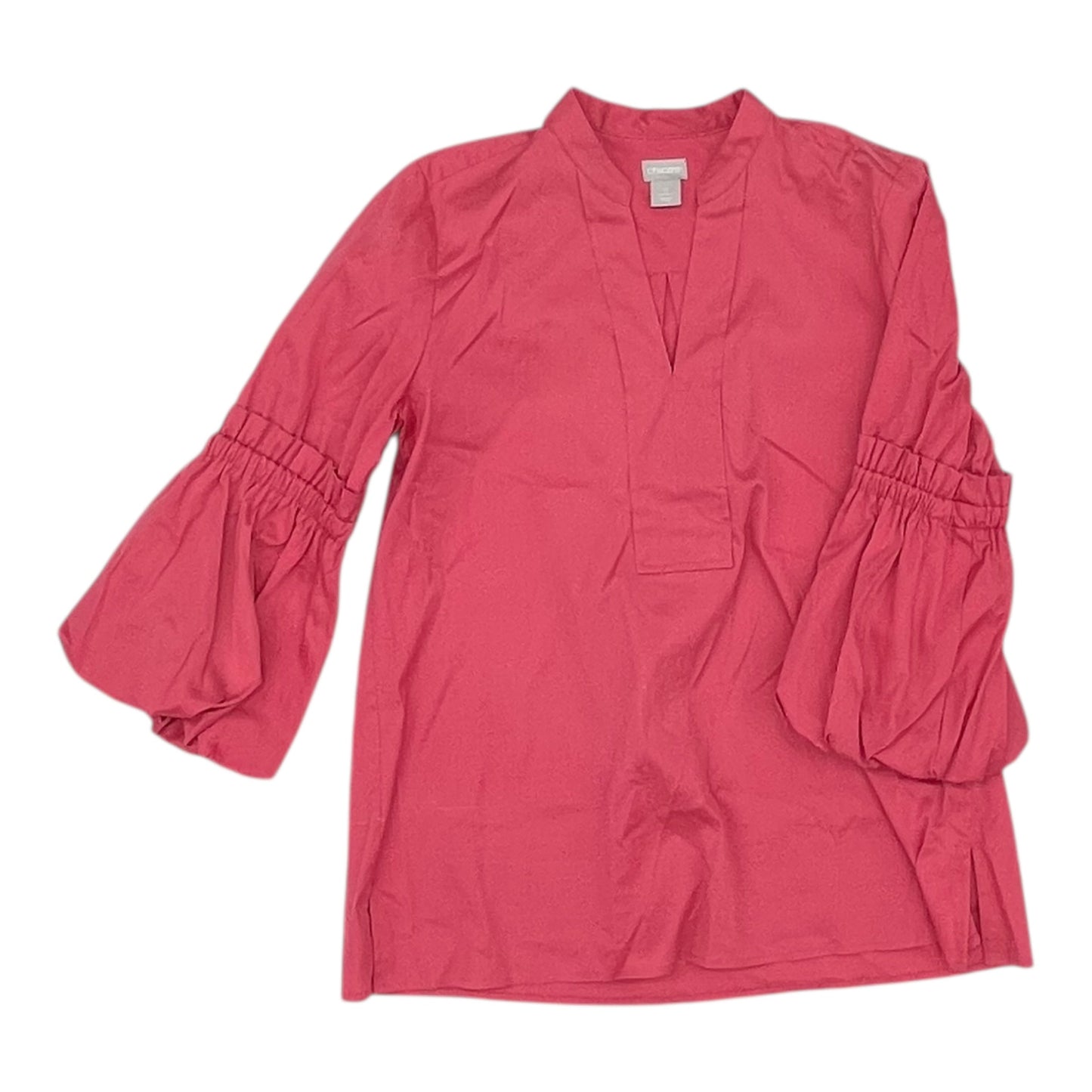 Top 3/4 Sleeve By Chicos In Pink, Size:S