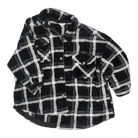 Jacket Faux Fur & Sherpa By Terra & Sky In Black & White, Size:4X