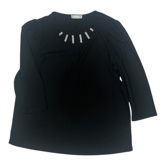 Blouse 3/4 Sleeve By 89Th And Madison In Black, Size:L