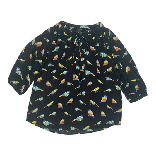 Blouse Ls By Nine West In Black & White, Size:Xl