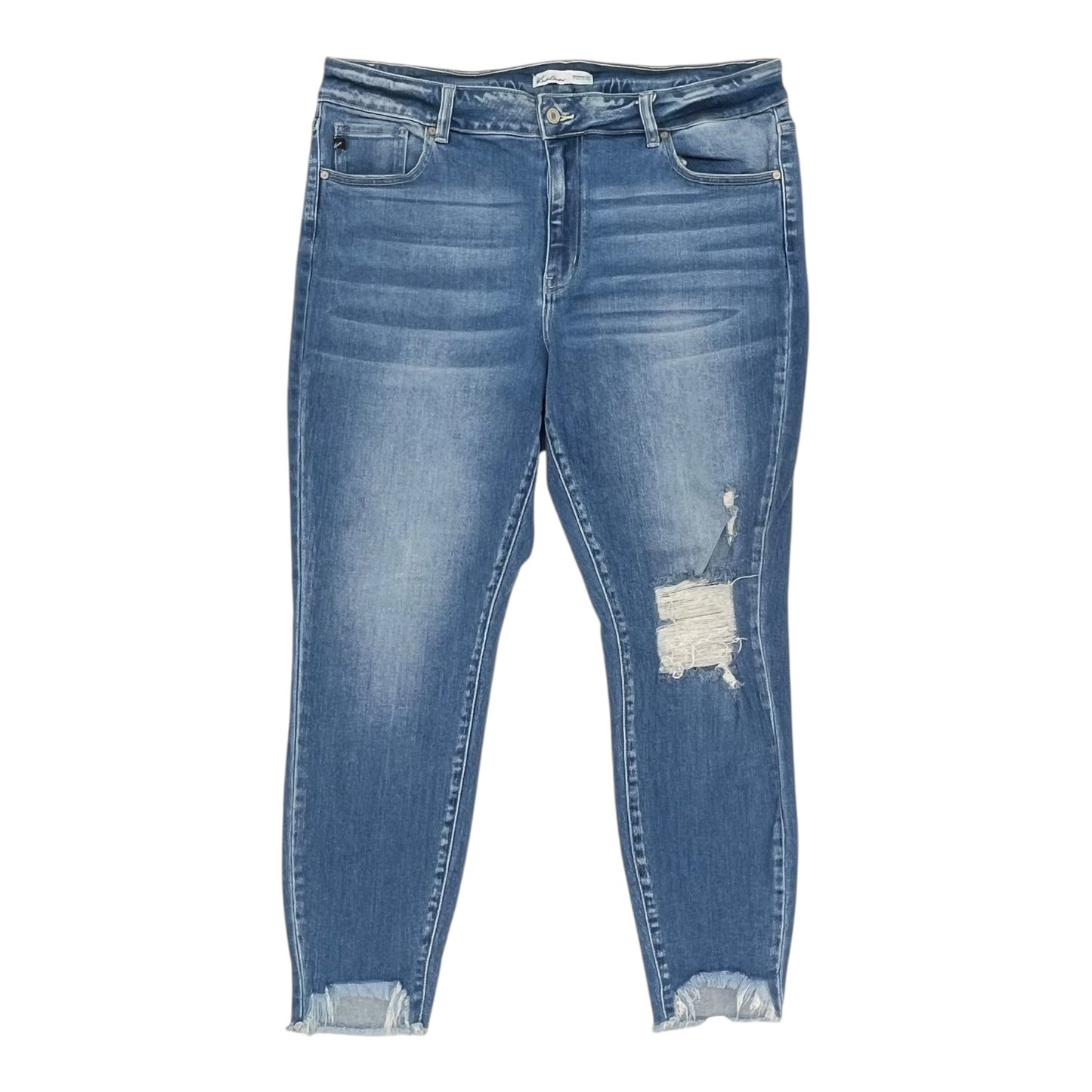 Jeans Skinny By Kancan In Blue Denim, Size:20
