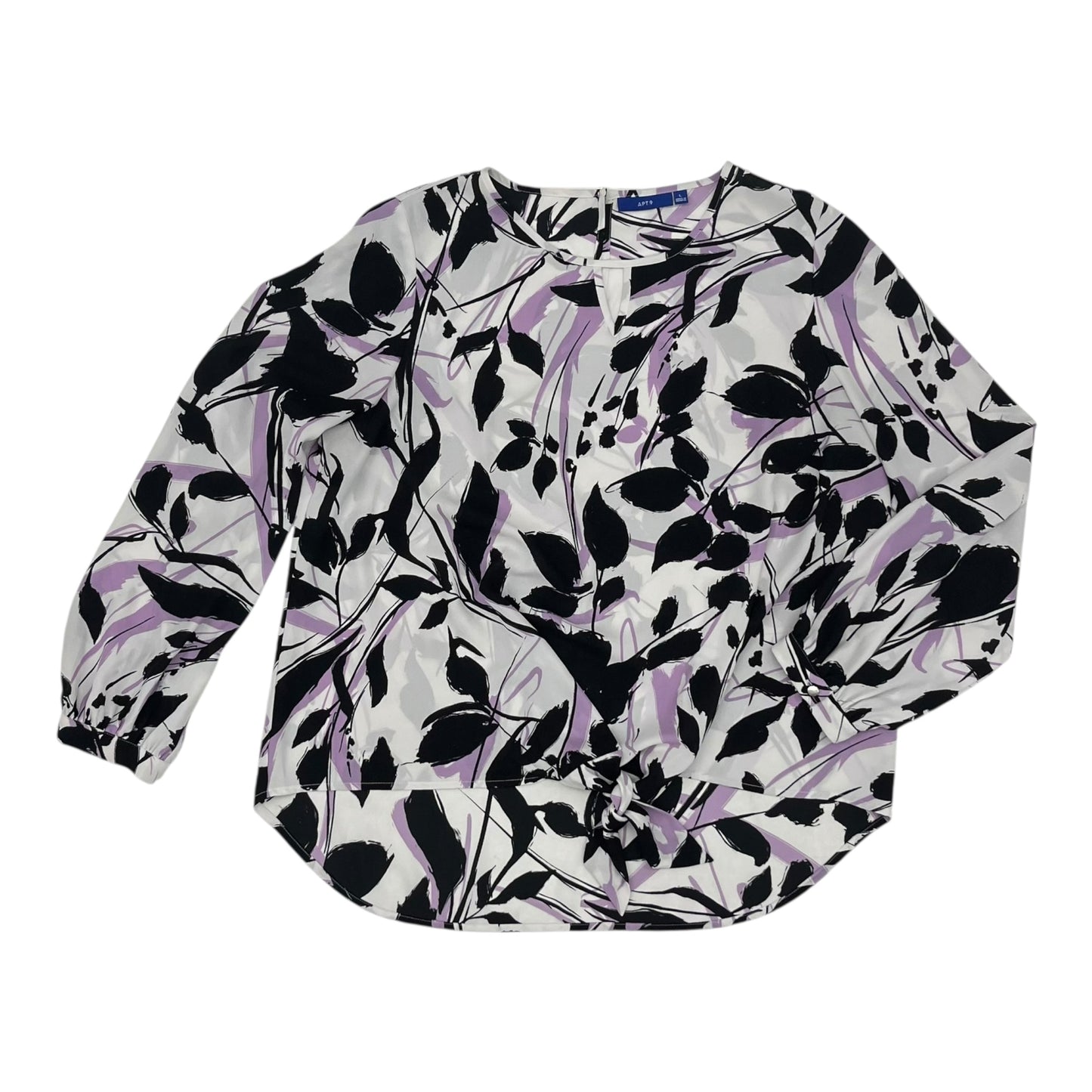 Blouse Ls By Apt 9 In Floral Print, Size:L