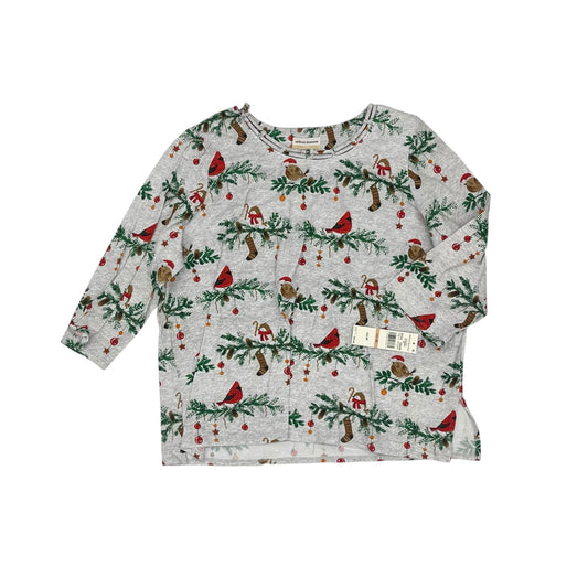 Top 3/4 Sleeve By Alfred Dunner In Grey, Size:2X