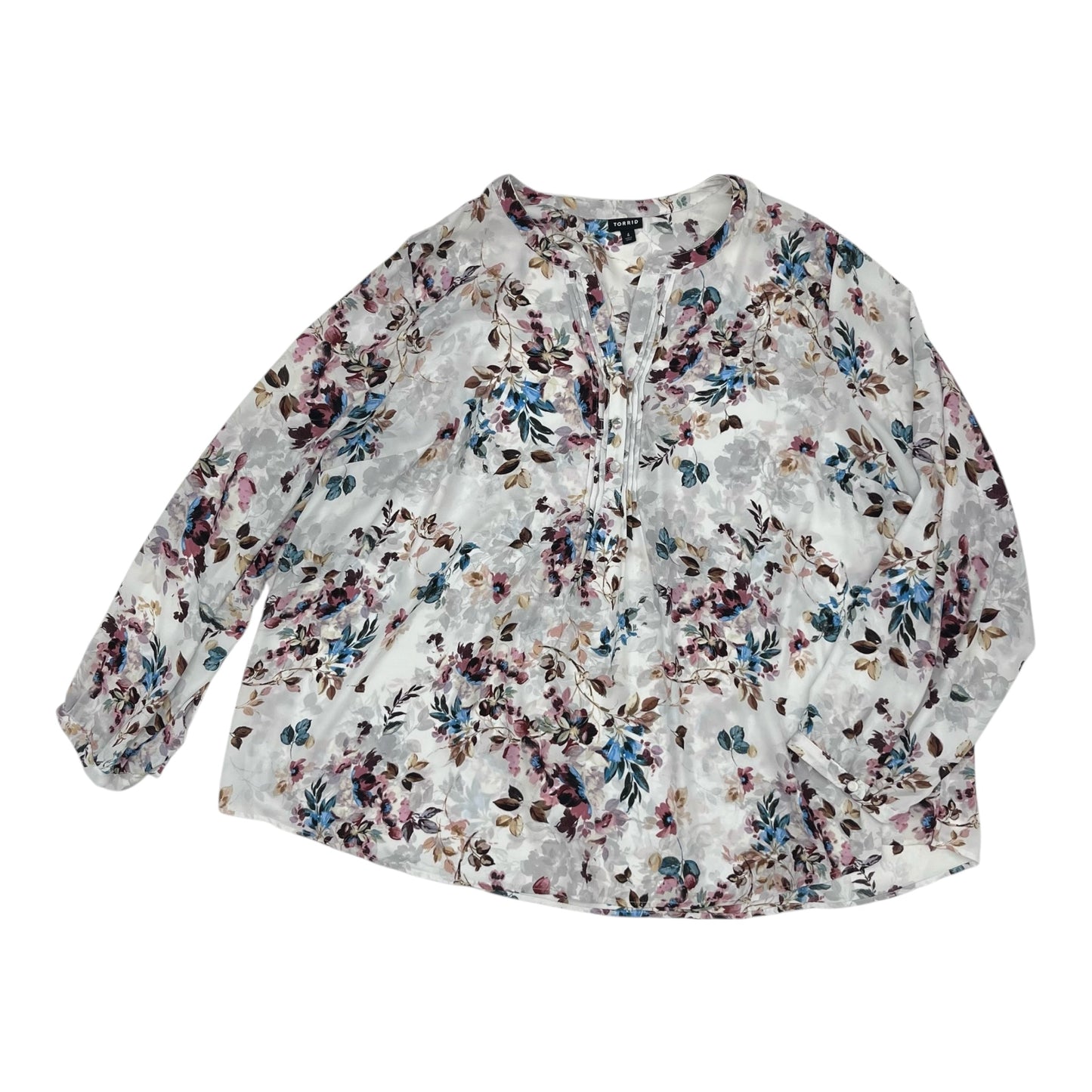 Blouse Ls By Torrid In Floral Print, Size:4X