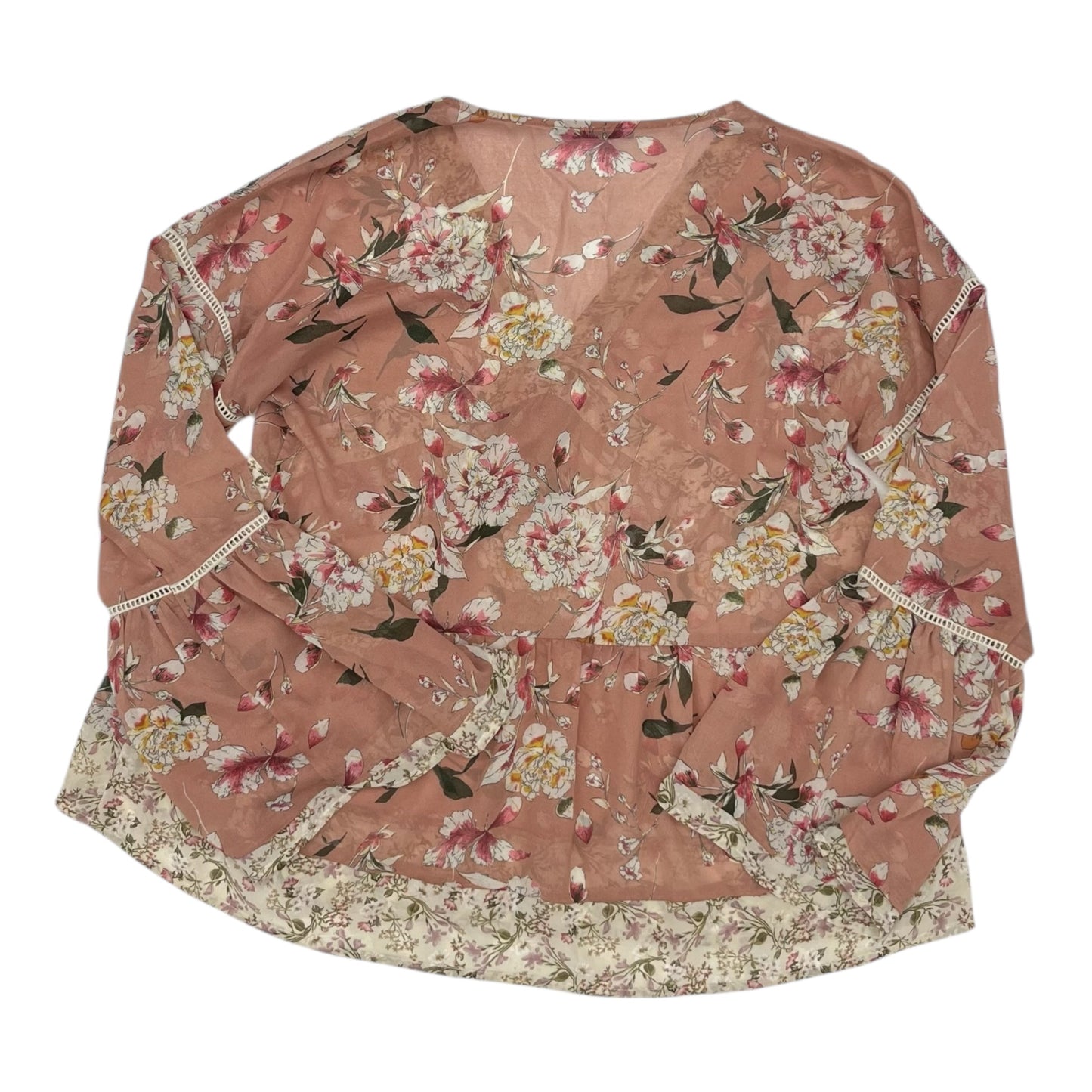 Blouse Ls By Doe & Rae In Floral Print, Size:Lp