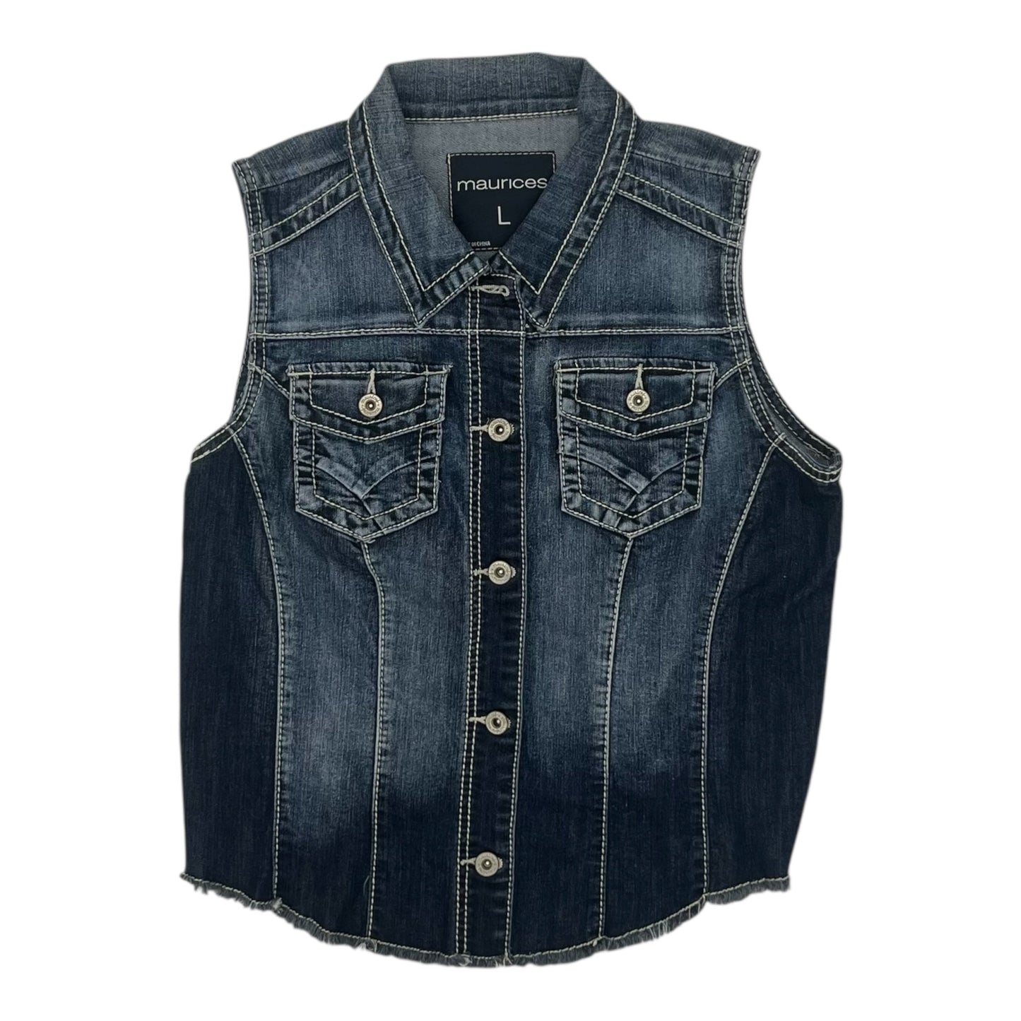 Vest Other By Maurices In Blue Denim, Size:L