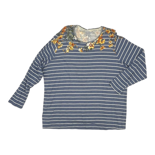 Top Ls Basic By Croft And Barrow In Blue, Size:3X