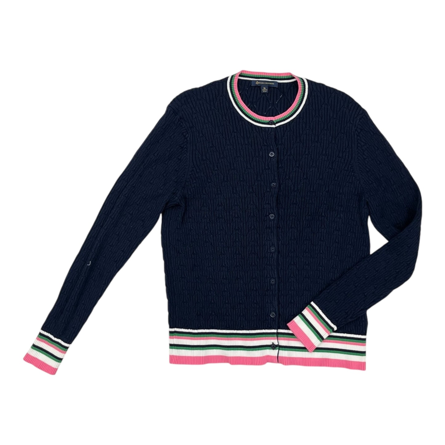 Sweater Cardigan By Brooks Brothers In Navy, Size:Xl