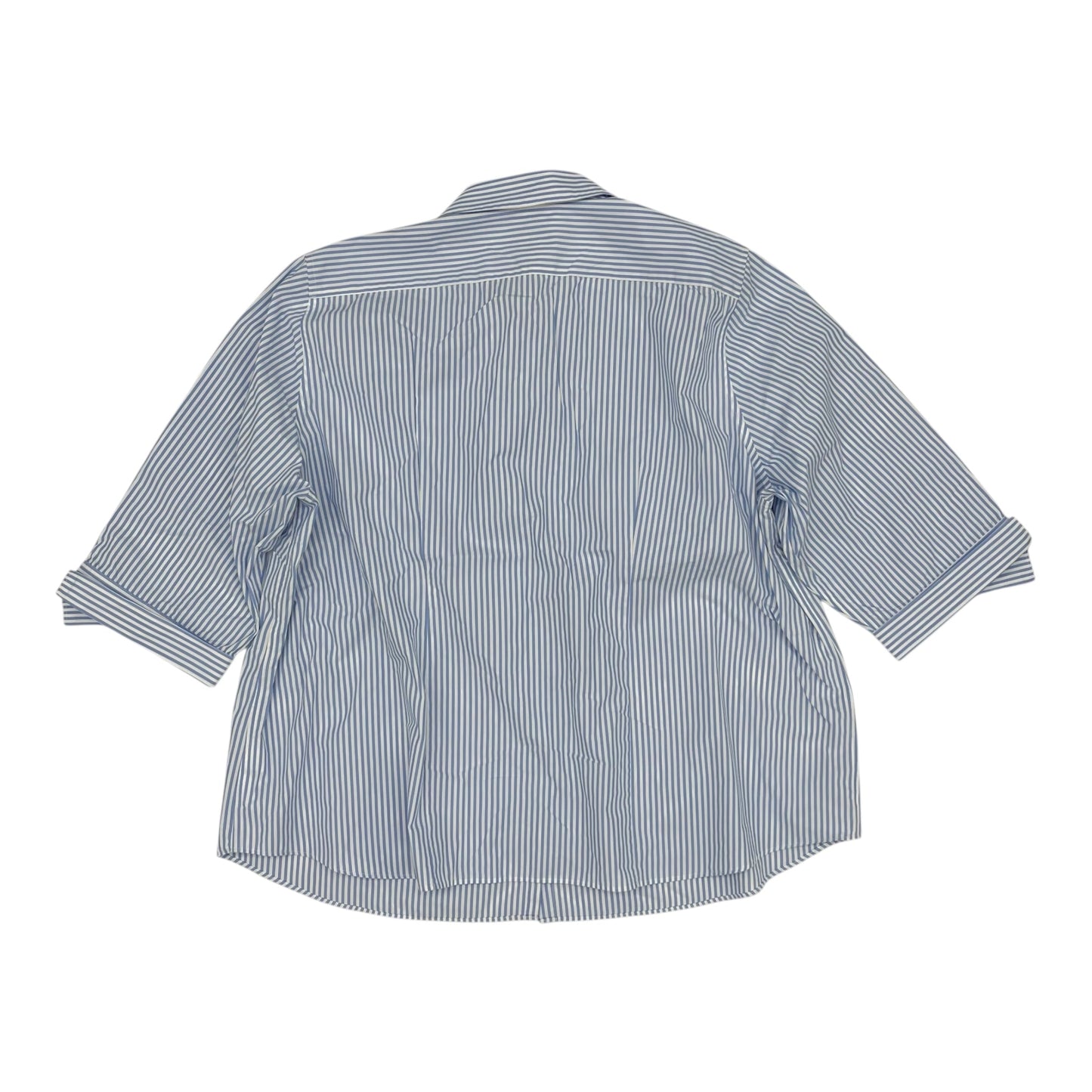 Blouse 3/4 Sleeve By Lands End In Blue & White, Size:3X