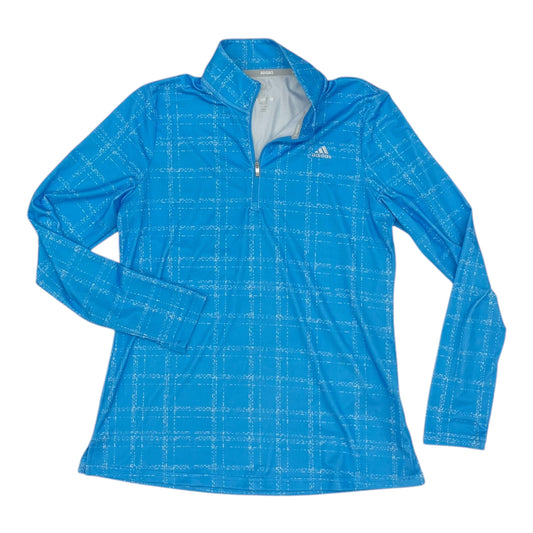 Athletic Top Ls Collar By Adidas In Blue, Size:M