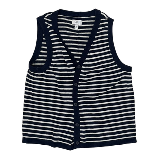 Vest Sweater By Croft And Barrow In Blue & White, Size:Xl