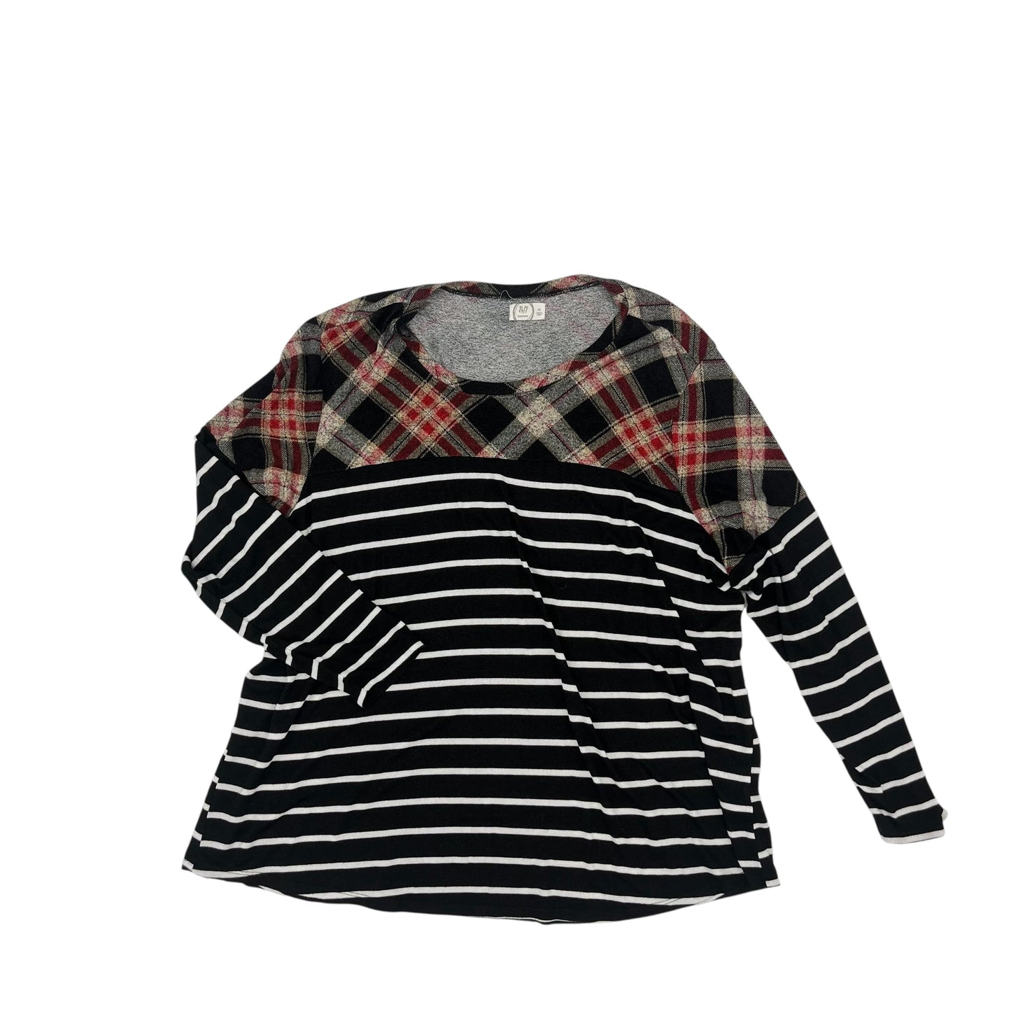 Top Ls By Maurices In Black & Red, Size:4X