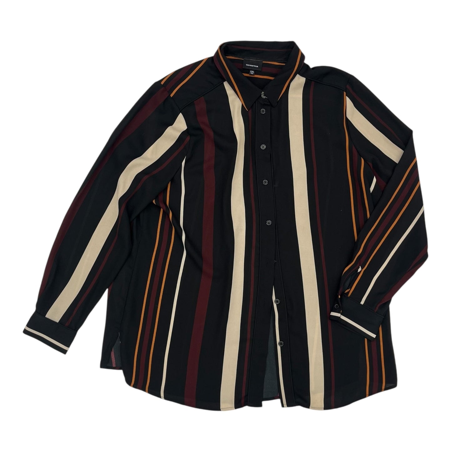 BLOUSE LS by WHO WHAT WEAR In BLACK, Size: XXL