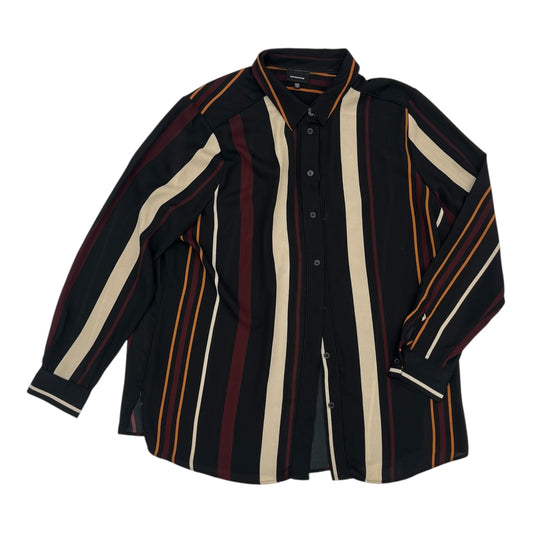 BLOUSE LS by WHO WHAT WEAR In BLACK, Size: XXL