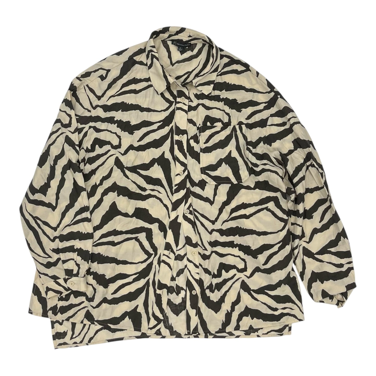 Top Ls By Adrianna Papell In Brown & Cream, Size:M