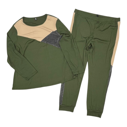 Lounge Set Pants By Shein In Green, Size:4X