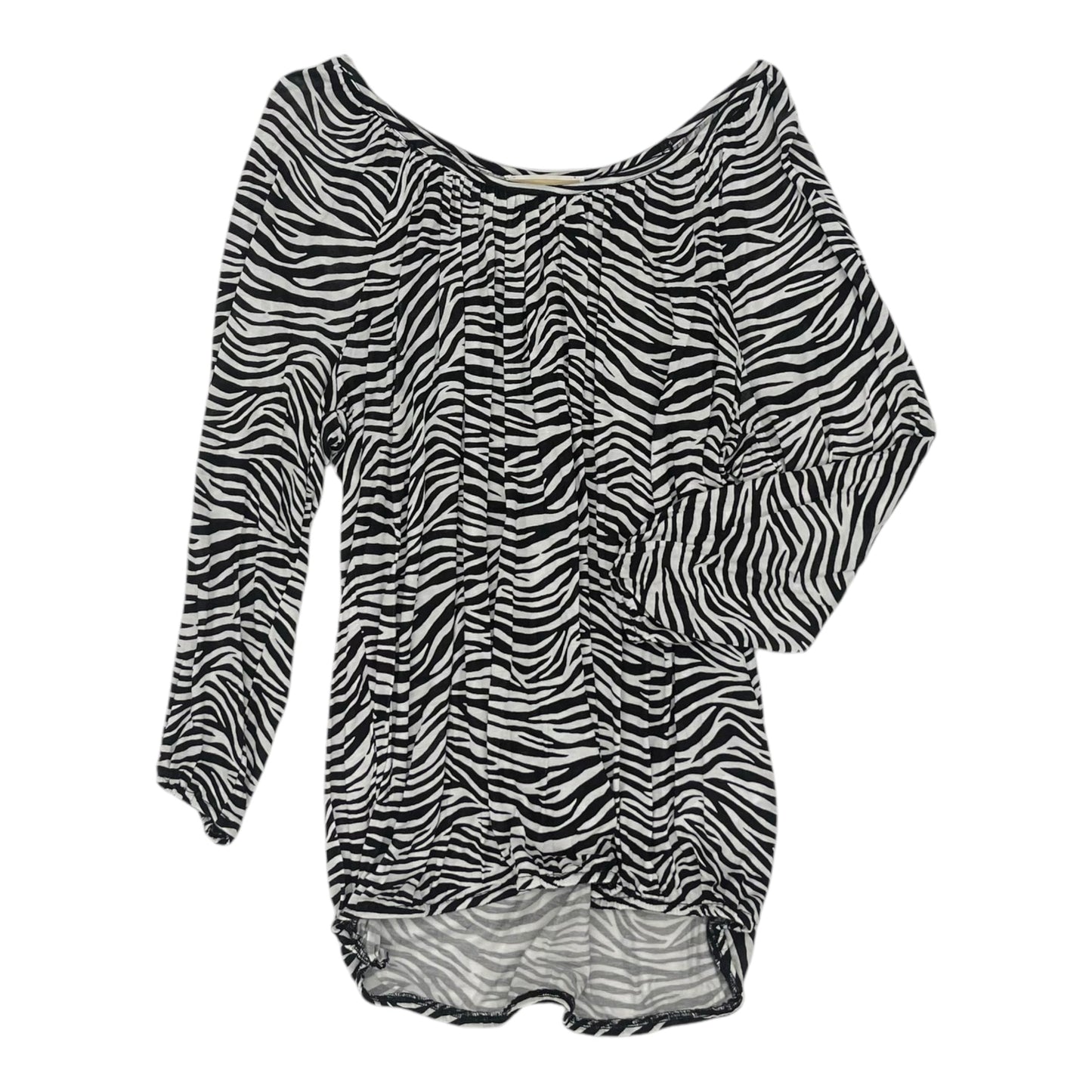 Top 3/4 Sleeve Designer By Michael Kors In Zebra Print, Size:Xl