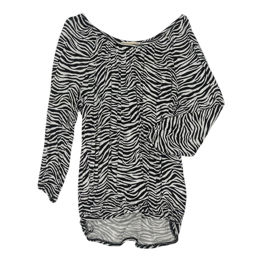 Top 3/4 Sleeve Designer By Michael Kors In Zebra Print, Size:Xl