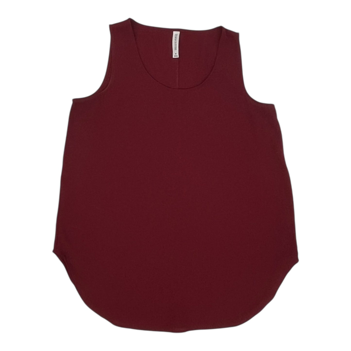 Blouse Sleeveless By Zenana Outfitters In Maroon, Size:M