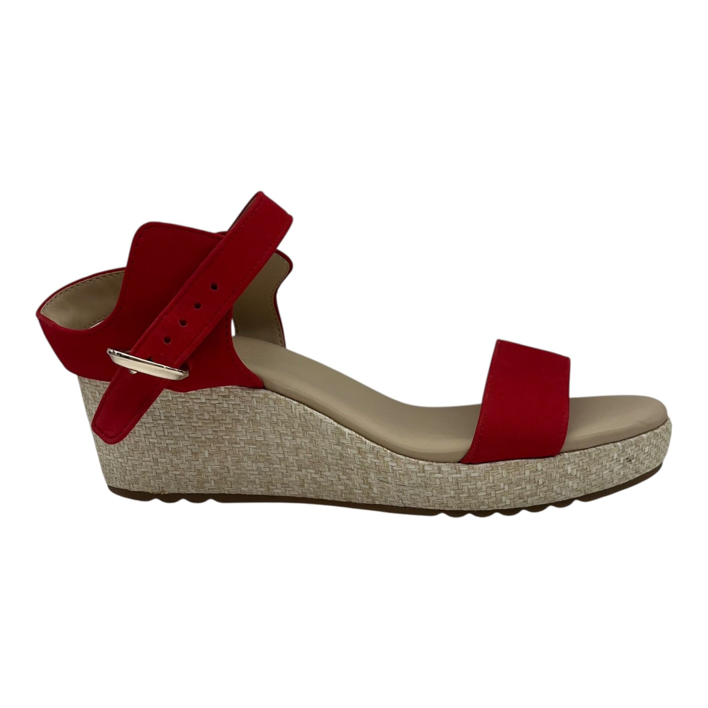 Sandals Heels Wedge By Clothes Mentor In Red, Size:12
