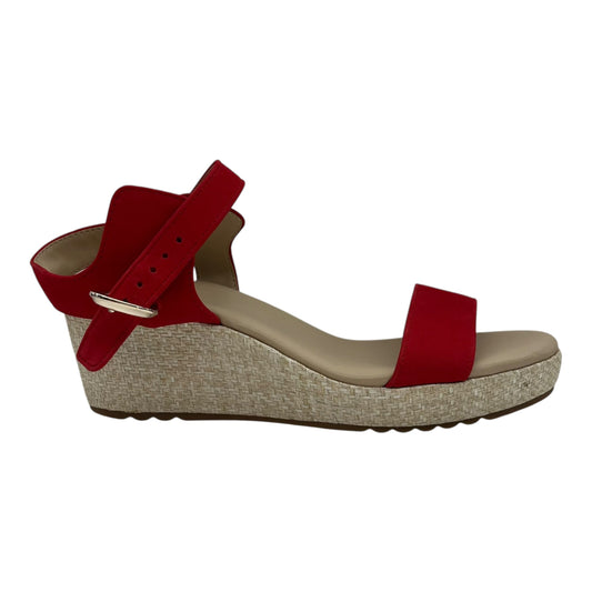 Sandals Heels Wedge By Clothes Mentor In Red, Size:12