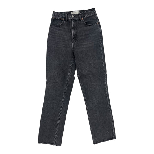 Jeans Straight By Abercrombie And Fitch In Black Denim, Size:2L