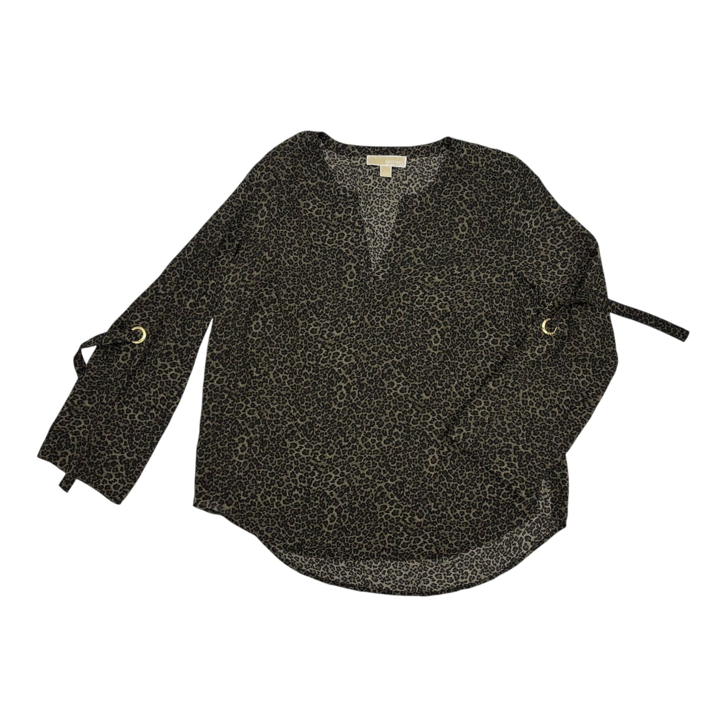 Blouse Designer By Michael Kors In Green, Size:L