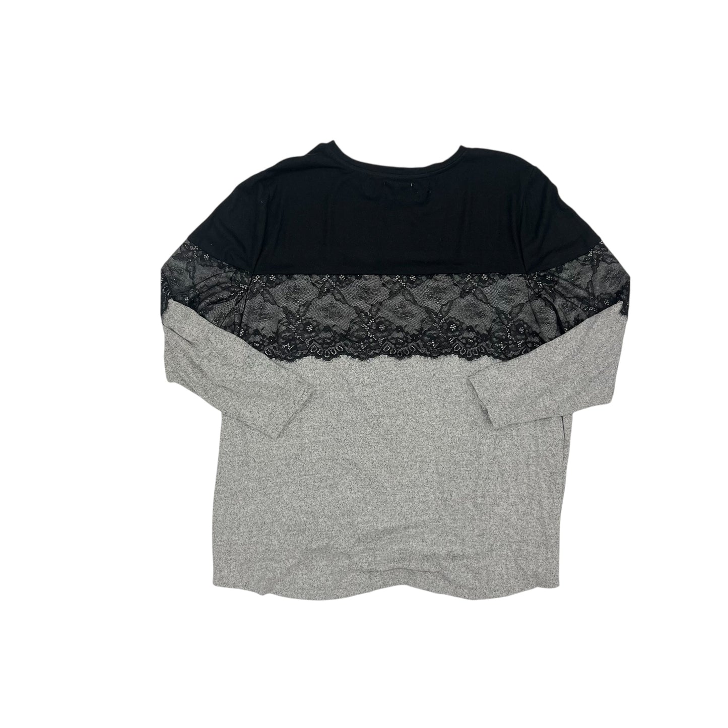 Top Ls By Maurices In Black & Grey, Size:3X