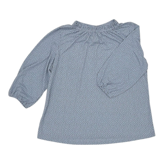 Blouse Ls By Adrianna Papell In Blue, Size:1X