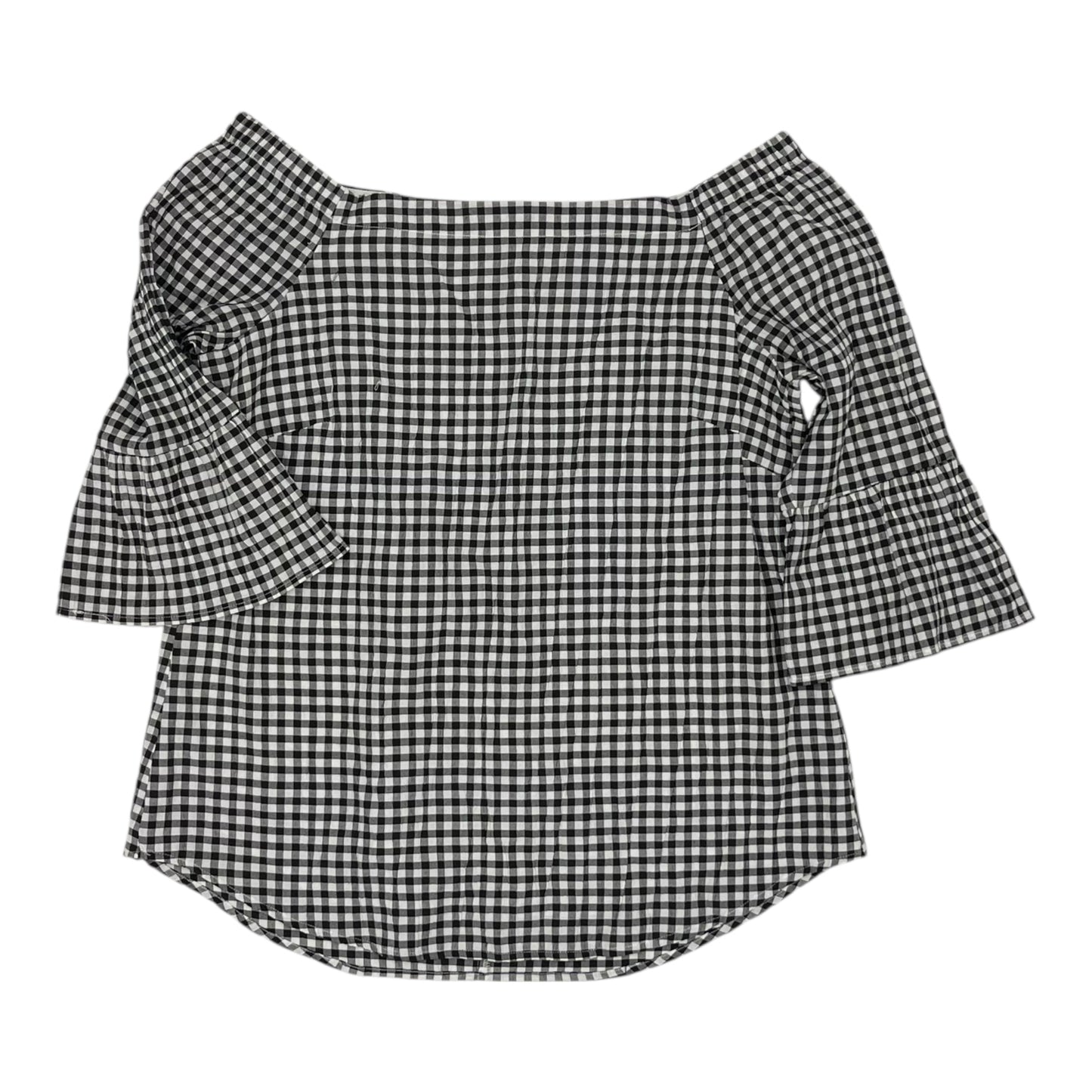 Top 3/4 Sleeve By White House Black Market In Black & White, Size:M