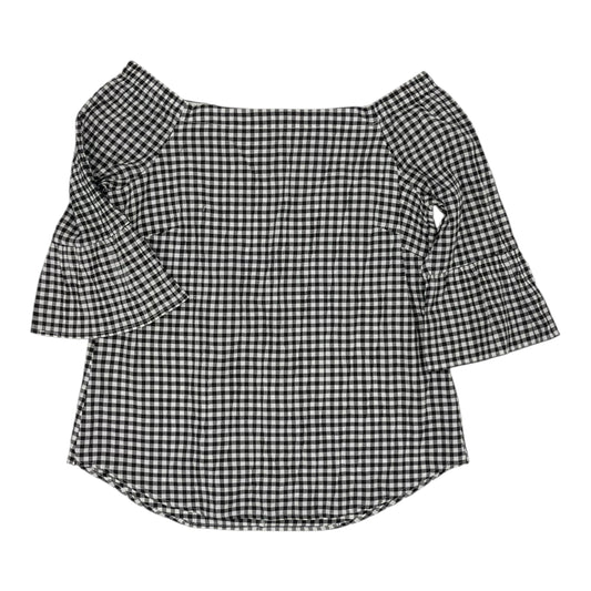 Top 3/4 Sleeve By White House Black Market In Black & White, Size:M